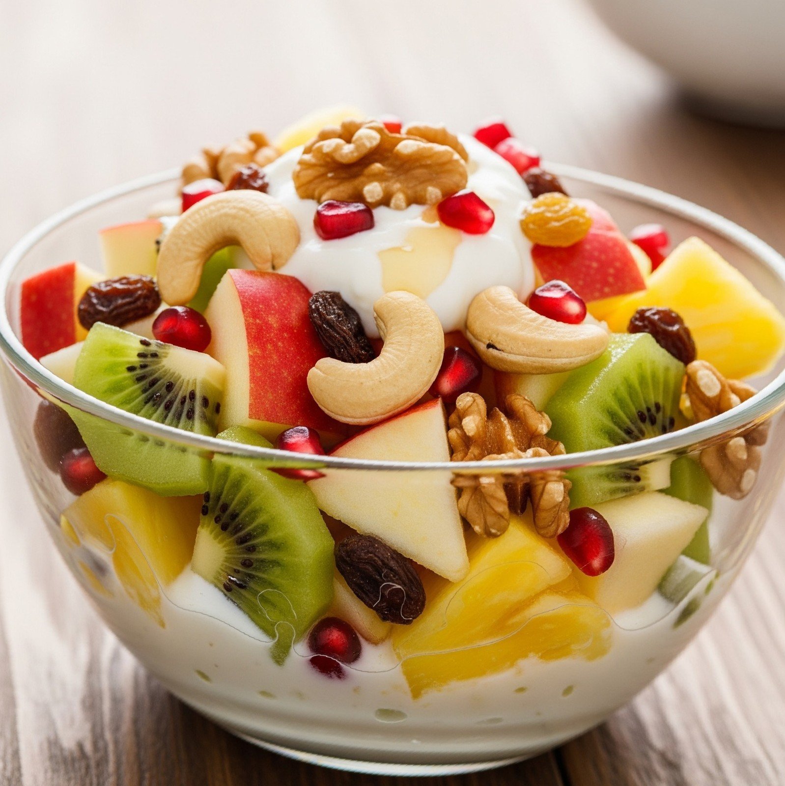 fruits & nuts with yoghurt & honey