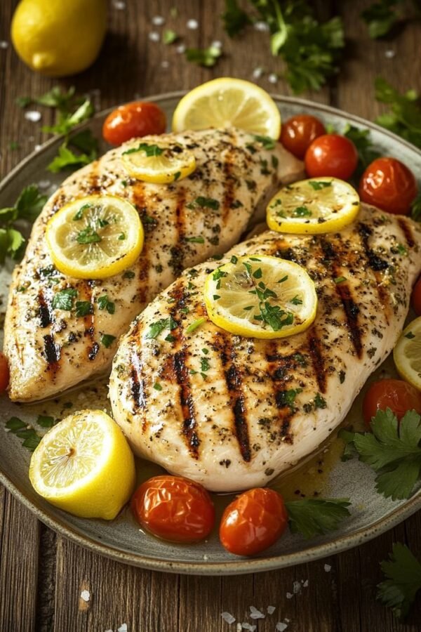 Delicious lemon herb grilled chicken